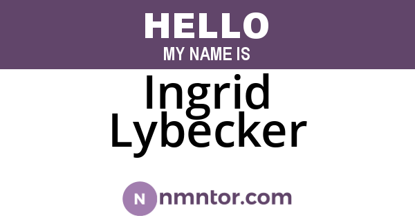 Ingrid Lybecker