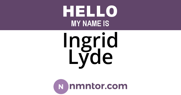 Ingrid Lyde