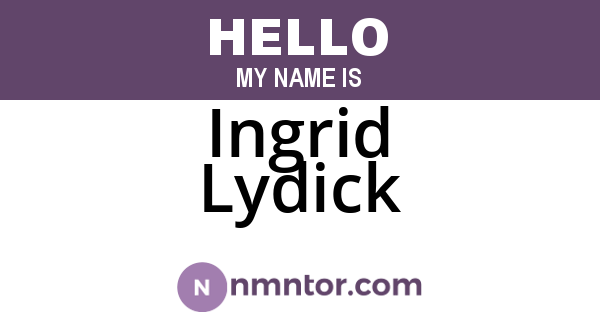 Ingrid Lydick