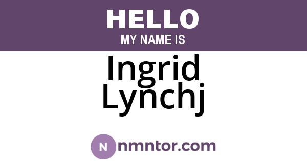 Ingrid Lynchj