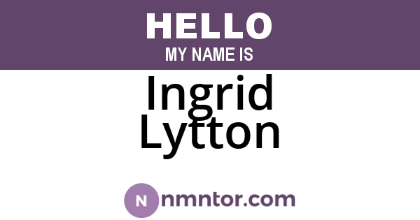 Ingrid Lytton