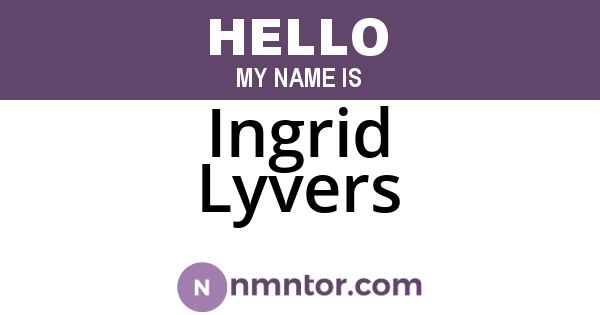 Ingrid Lyvers