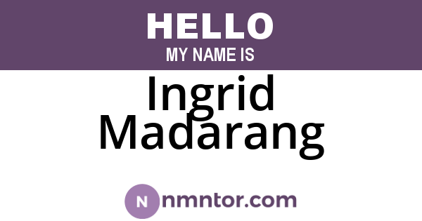 Ingrid Madarang