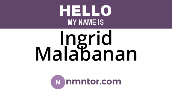 Ingrid Malabanan