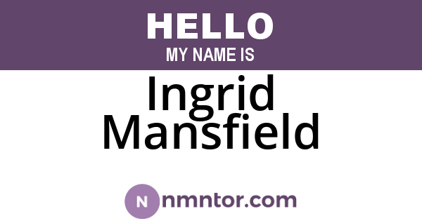 Ingrid Mansfield