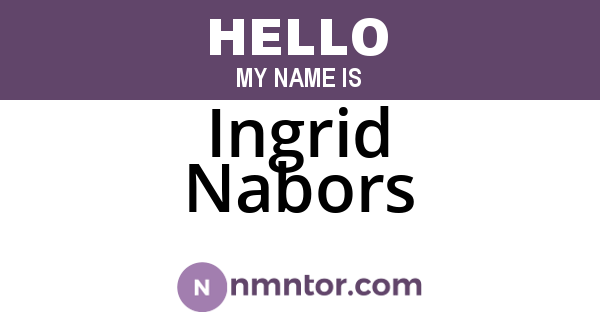 Ingrid Nabors