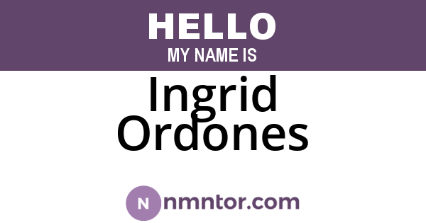 Ingrid Ordones
