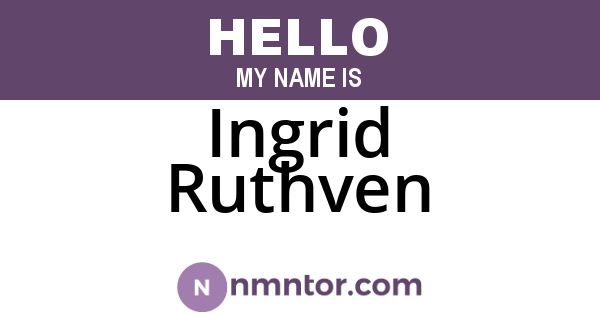 Ingrid Ruthven
