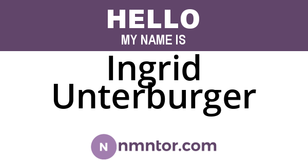 Ingrid Unterburger