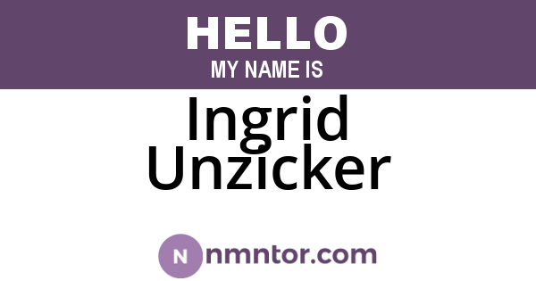 Ingrid Unzicker