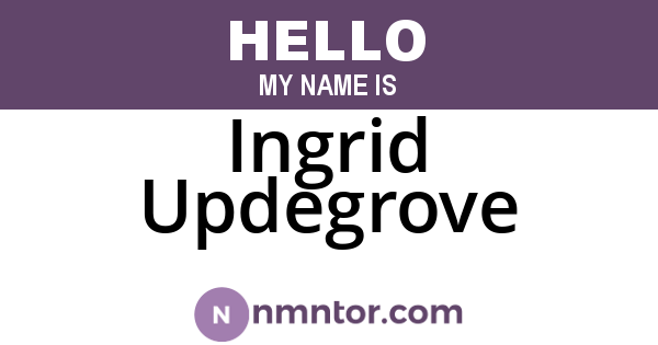 Ingrid Updegrove