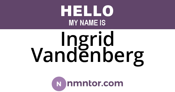 Ingrid Vandenberg