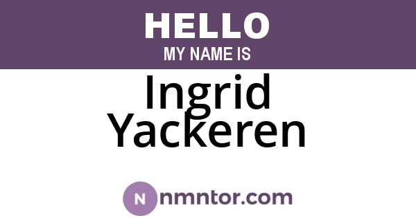 Ingrid Yackeren