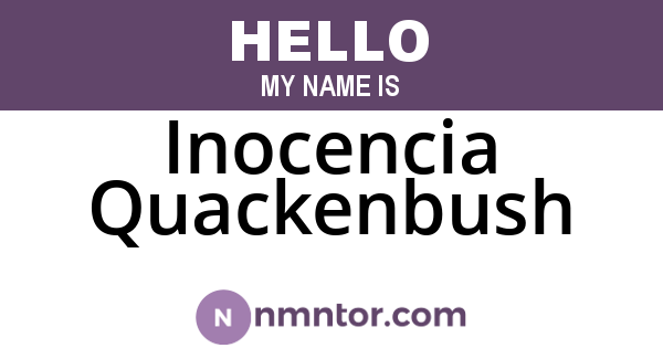 Inocencia Quackenbush
