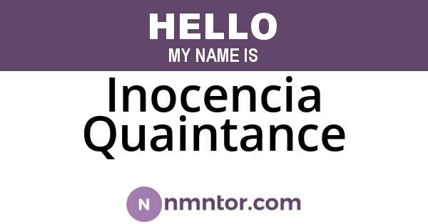 Inocencia Quaintance