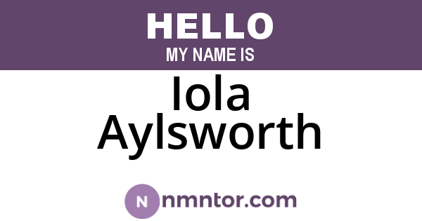 Iola Aylsworth