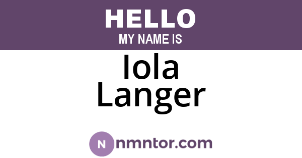 Iola Langer