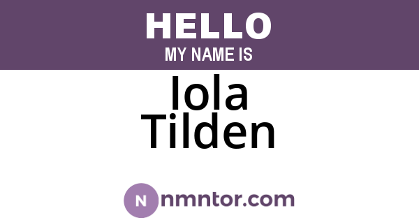Iola Tilden