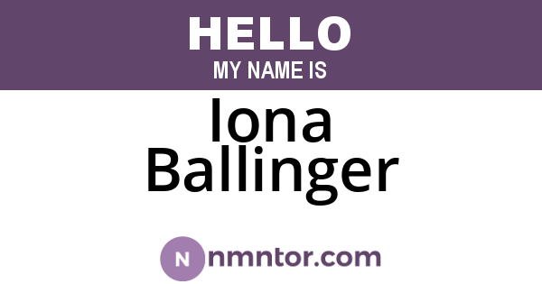 Iona Ballinger