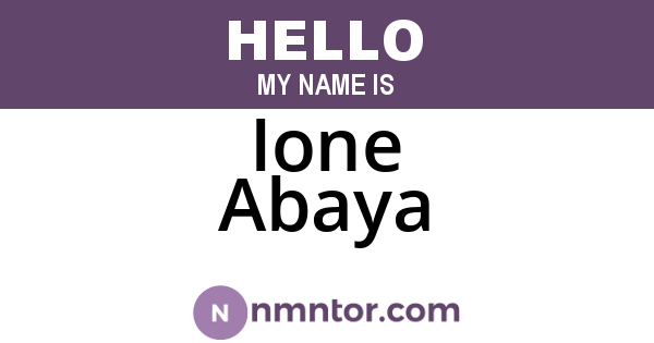 Ione Abaya