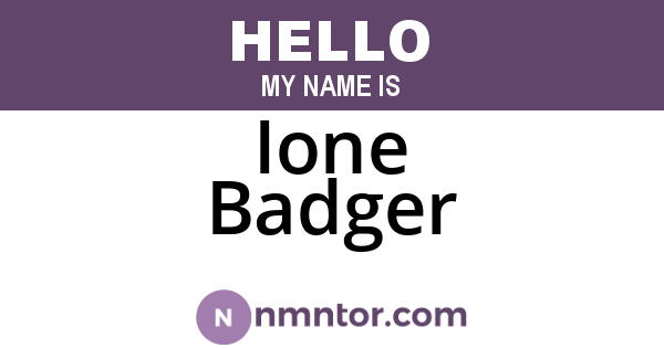 Ione Badger