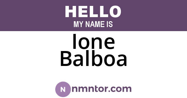 Ione Balboa