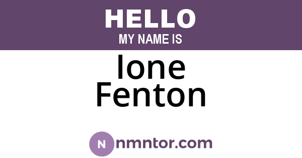 Ione Fenton