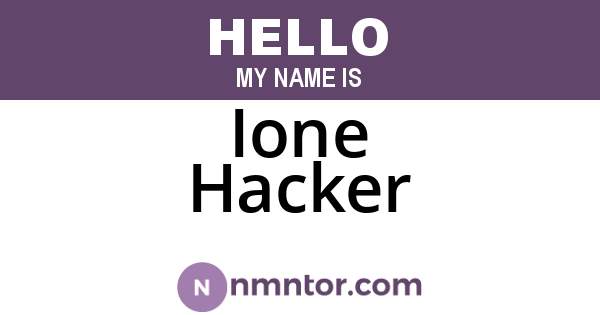 Ione Hacker