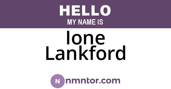 Ione Lankford