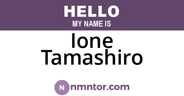 Ione Tamashiro