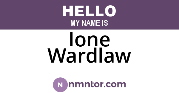 Ione Wardlaw