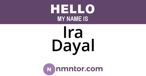 Ira Dayal