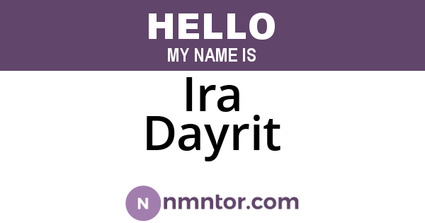 Ira Dayrit