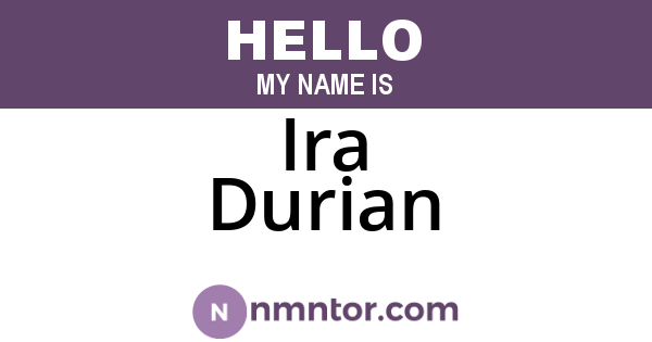Ira Durian