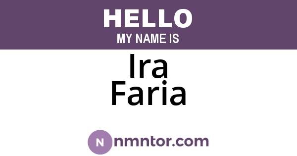 Ira Faria
