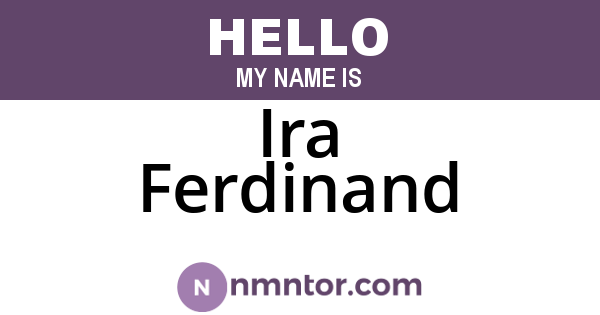 Ira Ferdinand
