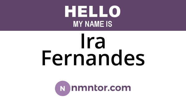 Ira Fernandes