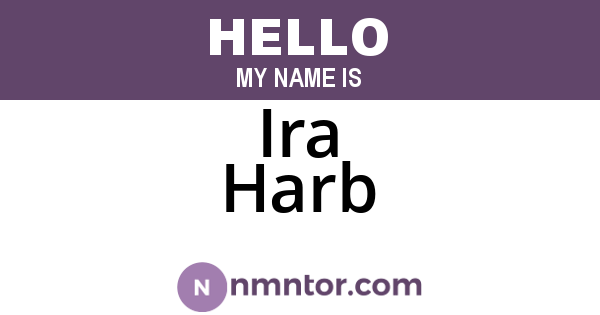 Ira Harb