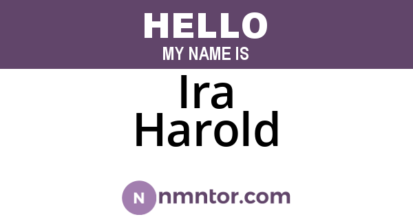 Ira Harold