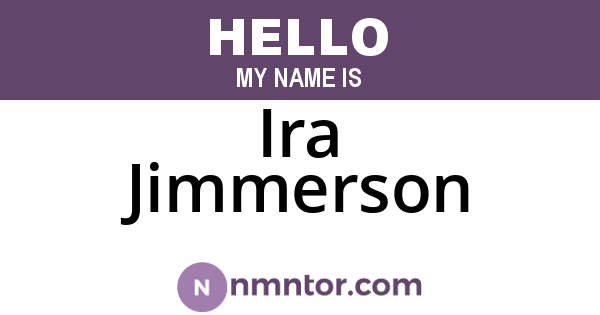 Ira Jimmerson