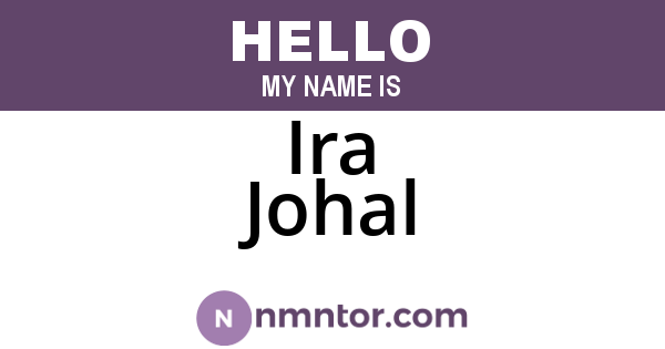 Ira Johal