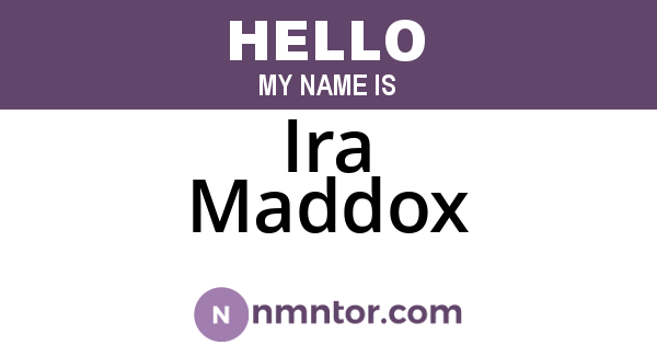 Ira Maddox