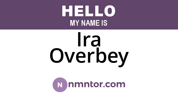 Ira Overbey