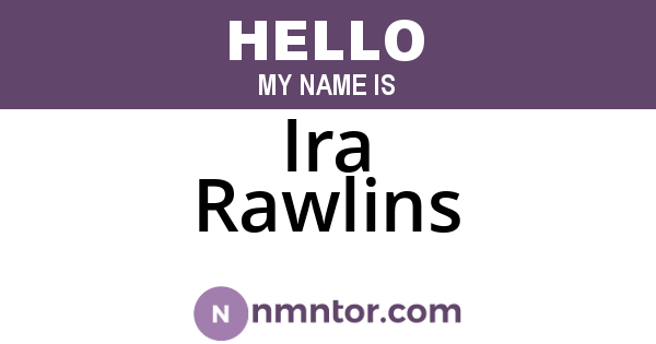 Ira Rawlins