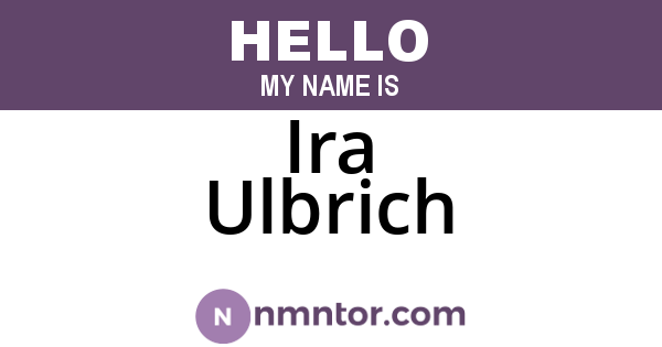 Ira Ulbrich