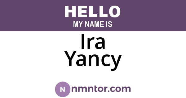 Ira Yancy