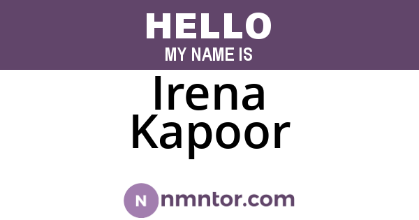 Irena Kapoor