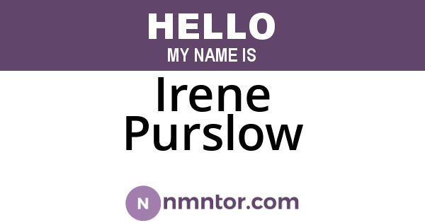 Irene Purslow
