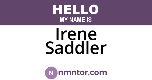 Irene Saddler