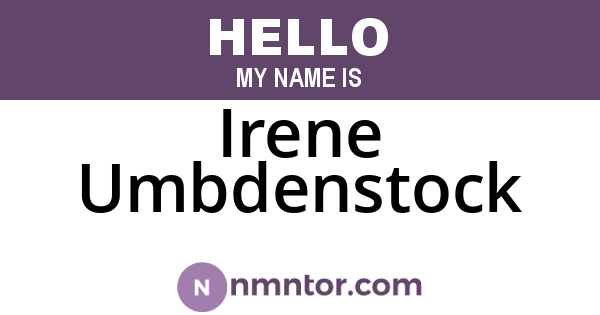 Irene Umbdenstock